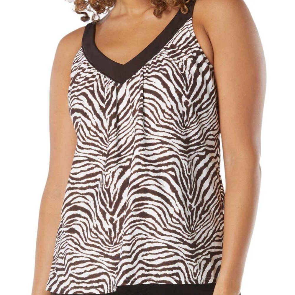 Coco Reef Womens Core V-Neck Draped Tan Brown 38E